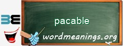 WordMeaning blackboard for pacable
